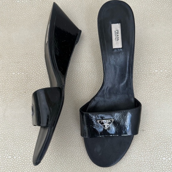 Prada Wedge Heel Mules - Picture 2 of 4